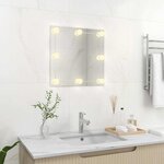 vidaXL Miroir mural avec lampes LED Carré Verre