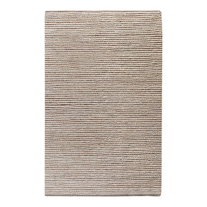 Tapis tissé main rayé marron et ivoire 200 x 300 cm