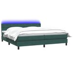 vidaXL Sommier à lattes de lit et matelas et LED vert foncé 180x210cm velours