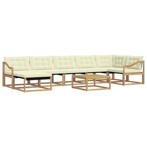 vidaXL Ensemble de canapés d'extérieur 8 Pièces Blanc et crème