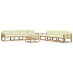 vidaXL Ensemble de canapés d'extérieur 9 pc Blanc et crème Polyester