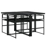 vidaXL Ensemble à manger de jardin avec coussins 5 Pièces noir textilène