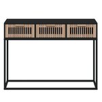 vidaXL Table console noir 105x30x75 cm bois d'ingénierie et fer