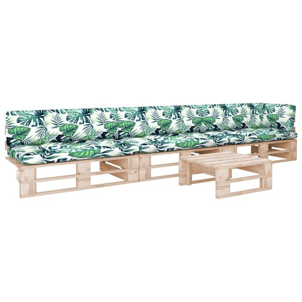 vidaXL Salon de jardin palette 4Pièces avec coussins Bois de pin imprégné