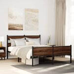 vidaXL Cadre de lit sans matelas chêne marron 140x200 cm