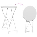 Ensemble Bistro Pliant 3 Pièces vidaXL Blanc Acier