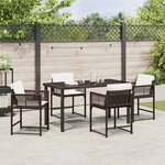 vidaXL Ensemble de salle à manger pour jardin 5 Pièces Marron polyrotin