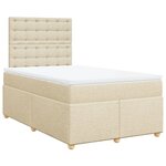 vidaXL Sommier à lattes de lit avec matelas Crème 120x200 cm Tissu