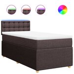 vidaXL Sommier à lattes de lit avec matelas Marron foncé 100x200 cm