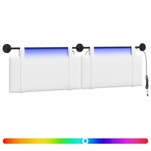 vidaXL Tête de lit suspendue Avec lumière LED Blanc Tissu