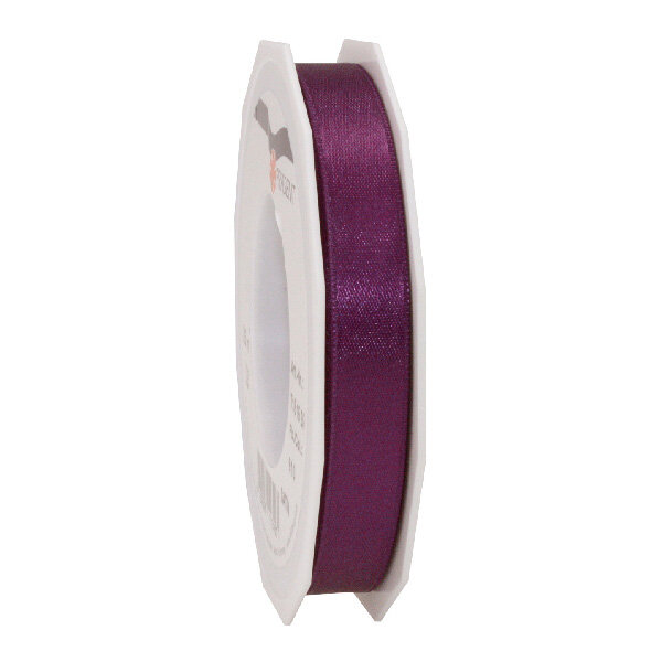 Satin double face 25-m-rouleau 15 mm prune