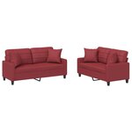 vidaXL Ensemble de canapés 2 Pièces et coussins rouge bordeaux similicuir