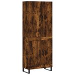 vidaXL Buffet haut Chêne fumé 69 5x34x180 cm Bois d'ingénierie