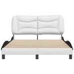 vidaXL Cadre de lit sans matelas Hvar blanc et noir 140x190 cm similicuir