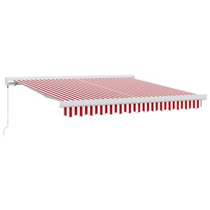 vidaXL Auvent rétractable Rouge et Blanc 300 x 250 cm