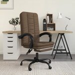 vidaXL Fauteuil inclinable de bureau Marron Tissu
