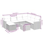 vidaXL Salon de jardin avec coussins 8 Pièces beige résine tressée