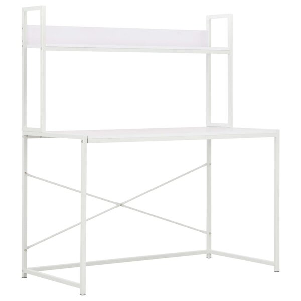vidaXL Bureau d'ordinateur Blanc 120 x 60 x 138 cm