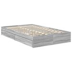 vidaXL Lit de Rangement Gris Sonoma 120 x 190 cm Bois d'ingénierie