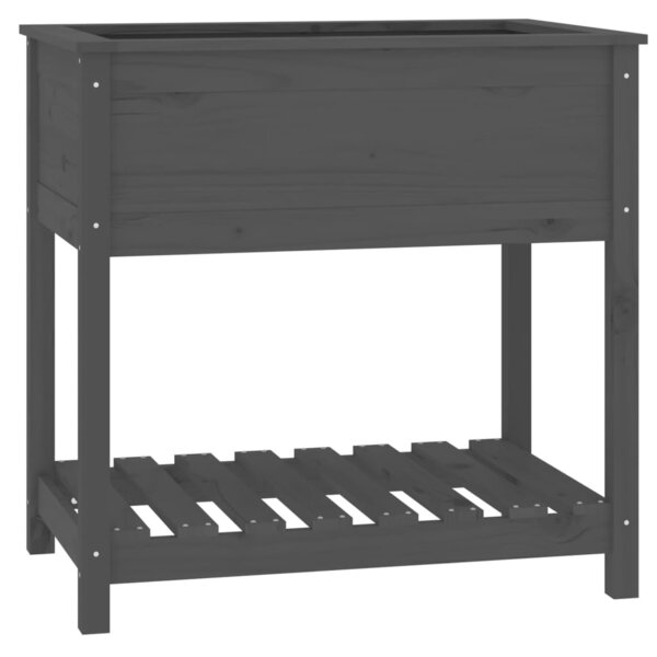 vidaXL Jardinière avec étagère Gris 82 5x54x81 cm Bois massif de pin