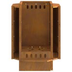vidaXL Braise Marron 38 x 38 x 51 cm Acier résistant aux intempéries