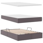 vidaXL Lit de Rangement Gris 120 x 200 cm Cuir synthétique