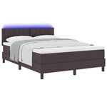 vidaXL Lit à ressorts avec matelas Marron foncé 160 x 200 cm tissu