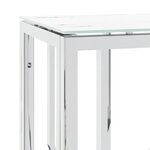 vidaXL Table console argenté 70x30x70 cm acier inoxydable et verre