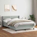 vidaXL Sommier à lattes de lit et matelas gris clair 160x220cm velours