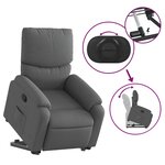 vidaXL Fauteuil inclinable Gris foncé Tissu