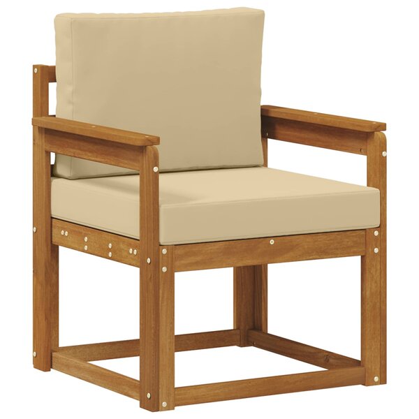 vidaXL Canapé d’extérieur Bois d'acacia massif et polyester Naturel