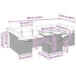 vidaXL Ensemble de canapés de jardin 8 pièces avec coussins en poly rattan noir