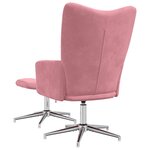 vidaXL Chaise de relaxation avec tabouret Rose Velours