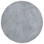 vidaXL Tapis Shaggy à poils longs NAVARRA gris argenté 100x100 cm