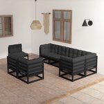 vidaXL Salon de jardin 8 Pièces avec coussins Bois de pin massif