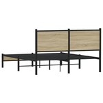 vidaXL Cadre de lit en métal sans matelas chêne sonoma 137x190 cm