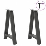 vidaXL Pieds de table à manger en forme de A 2 pièces Anthracite 60 x (72-73) cm Acier