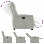 vidaXL Fauteuil inclinable gris clair tissu microfibre