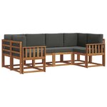 vidaXL Ensemble de canapés d'extérieur 6 pc Naturel et Anthracite