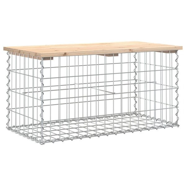 vidaXL Banc de jardin design de gabion 83x44x42 cm bois massif de pin