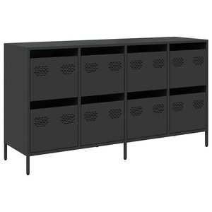 vidaXL Buffet noir 135x39x73 5 cm acier laminé à froid