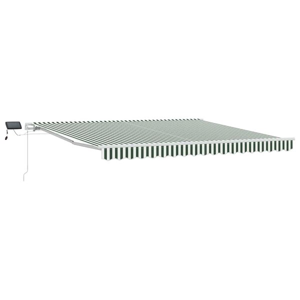 vidaXL Auvent Rétractable Vert et blanc 400 × 300 cm Tissu et acier