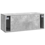 vidaXL Meuble TV mural Gris béton 78 5 x 31 x 30 cm Bois d'ingénierie