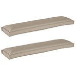 vidaXL Set de coussins de palette 2 Pièces Taupe 150 x 40 x 8 cm
