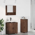 vidaXL Ensemble de mobilier de salle de bain 3 Pièces Chêne marron