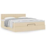VidaXL Cadre de lit ottoman avec matelas crème 160x200 cm tissu