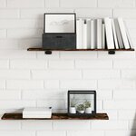 vidaXL Étagères murales 4 Pièces chêne fumé 80x20x1 5cm bois d'ingénierie