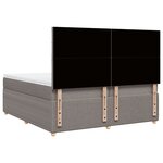 vidaXL Sommier à lattes de lit avec matelas Taupe 200x200 cm Tissu