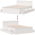 vidaXL Cadre de lit sans matelas avec tête de lit blanc 160x200 cm