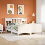 vidaXL Lit bibliothèque sans matelas blanc 180x200 cm bois pin massif